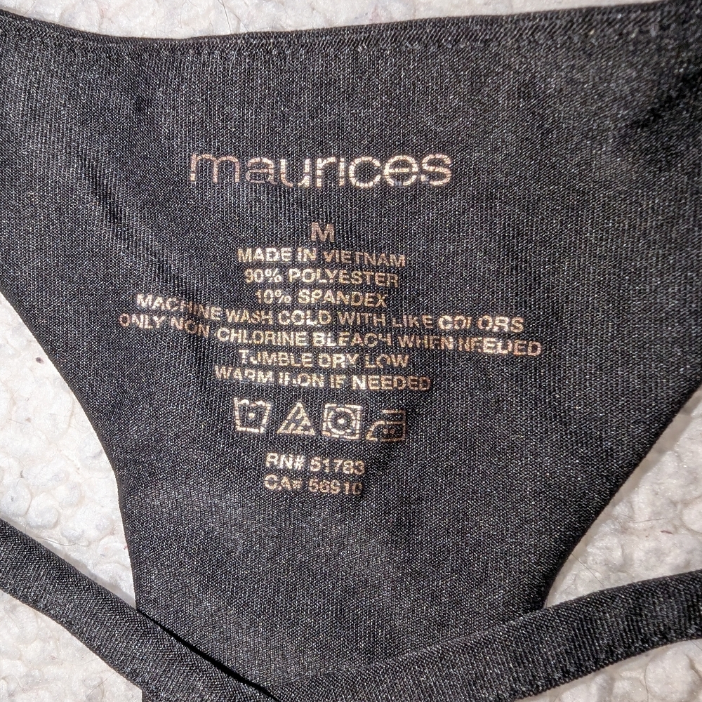 Maurices black bralette / sports bra - medium - racerback - criss cross plunge - Picture 2 of 8